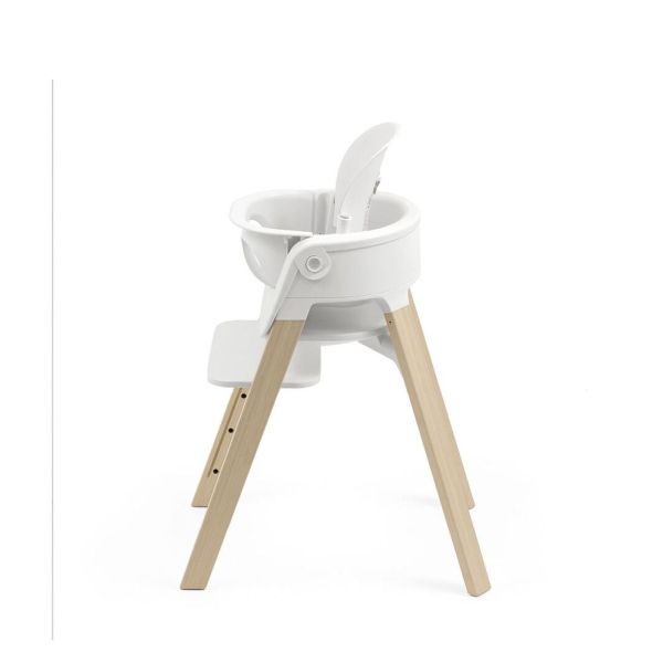 Chaise haute Steps complète avec baby set et plateau Blanc / Natural
