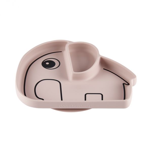 Assiette bébé silicone antidérapante Elphee rose