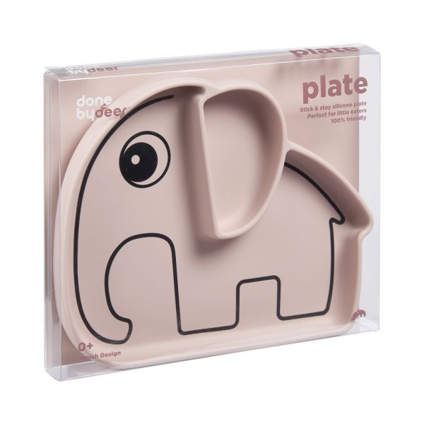 Assiette bébé silicone antidérapante Elphee rose