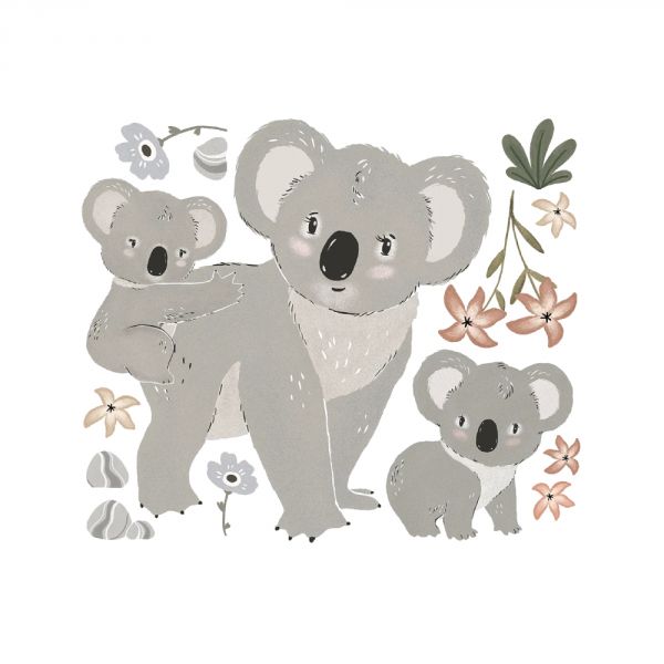 Planche de grands stickers Famille Koalas