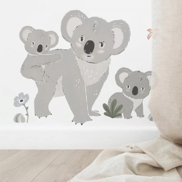 Planche de grands stickers Famille Koalas