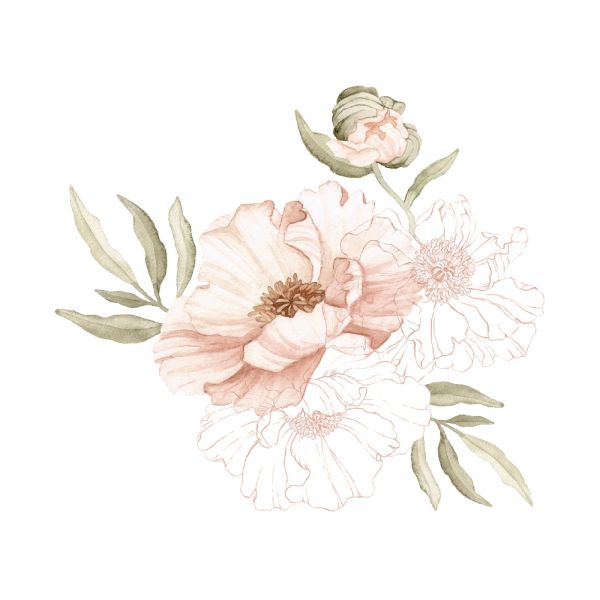 Planche de grands stickers Pretty Poppy