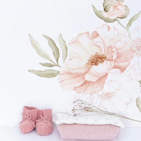 Planche de grands stickers Pretty Poppy
