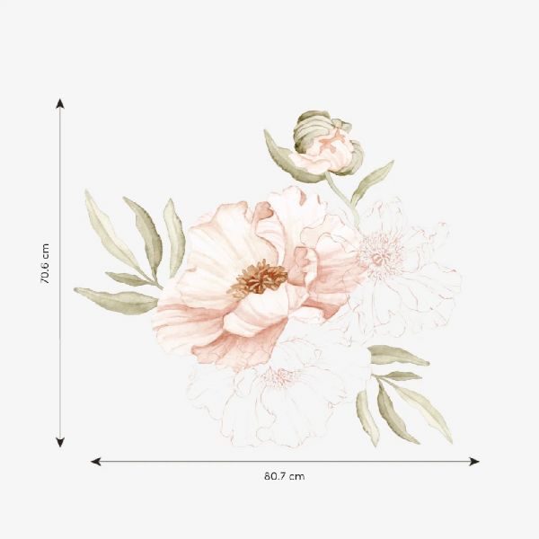 Planche de grands stickers Pretty Poppy