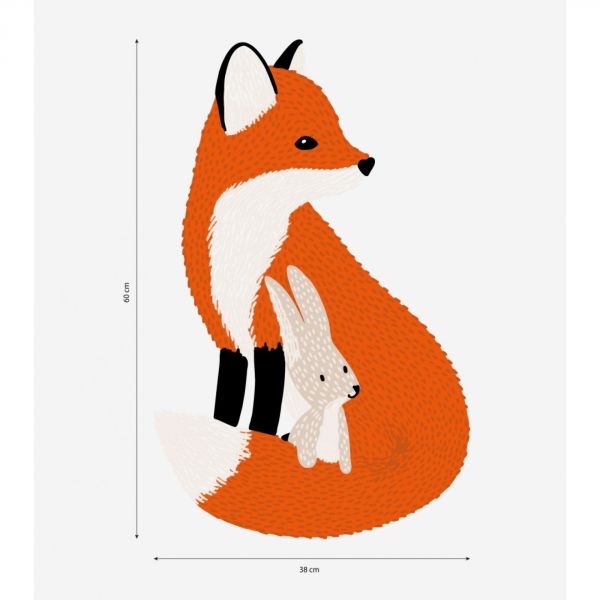 Grand sticker 66 x 25 cm - M. Fox et son ami