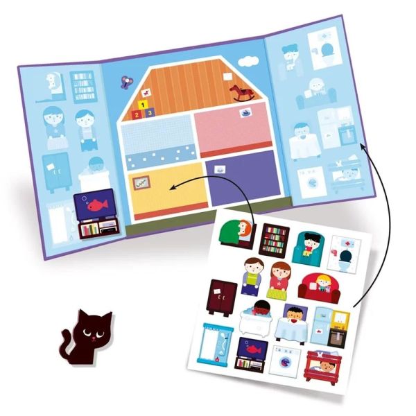 Stickers repositionnables avec triptyque à décorer La maison