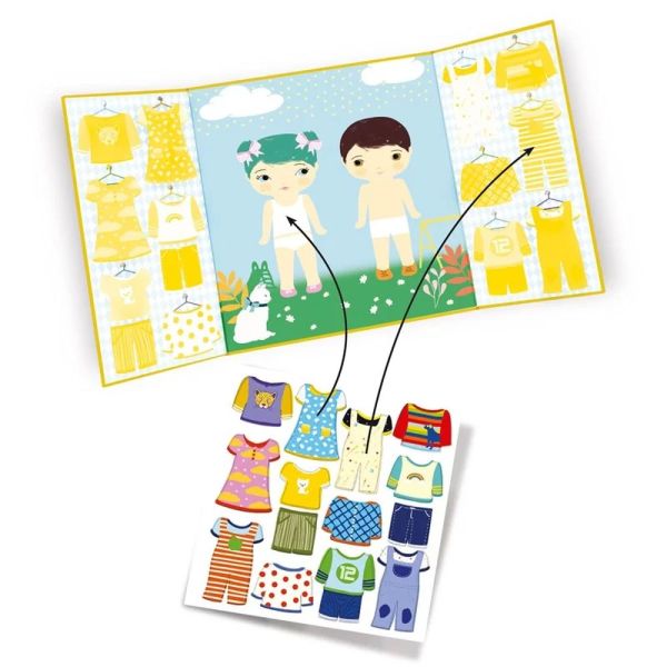 Stickers repositionnables avec triptyque à décorer Les habits