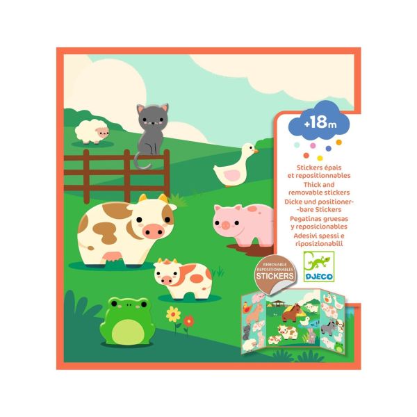 Stickers repositionnables avec décors Les animaux de la ferme