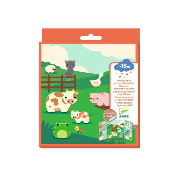 Stickers repositionnables avec décors Les animaux de la ferme