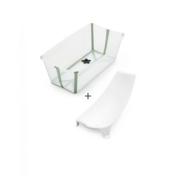 Baignoire Flexi Bath verte + transat de bain