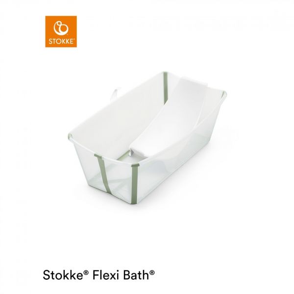 Baignoire Flexi Bath verte + transat de bain