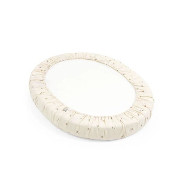 Drap housse Mini Sleepi V3 Flower ecru