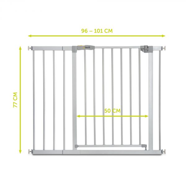 Barrière + Extension de barrière de sécurité Stop N Safe 21 cm silver