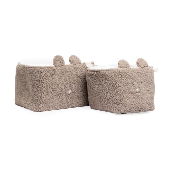 Lot de 2 paniers de rangement Bear Chocolate