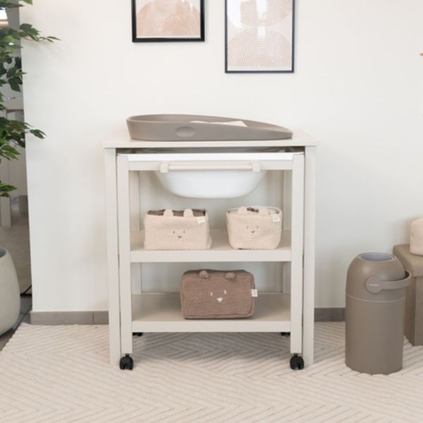 Lot de 2 paniers de rangement Bear Crème