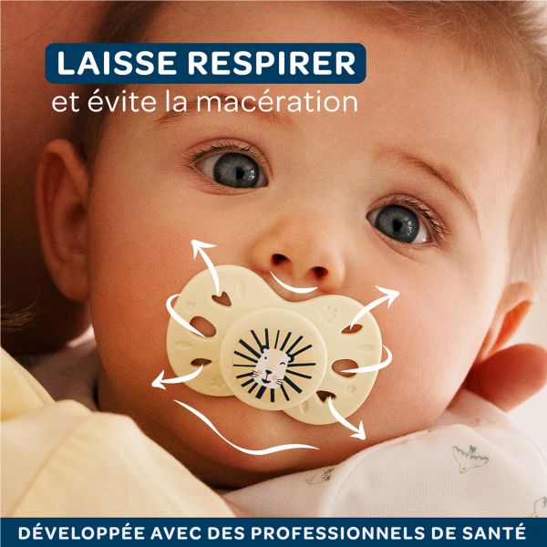 Lot de 2 sucettes anatomiques 18 mois+ Essentielle Bleu clair et foncé