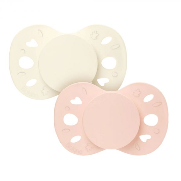 Lot de 2 sucettes anatomiques 18 mois+ Essentielle Rose et beige