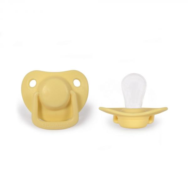 Lot de 2 sucettes anatomique en silicone 0-6 m - Pale banana