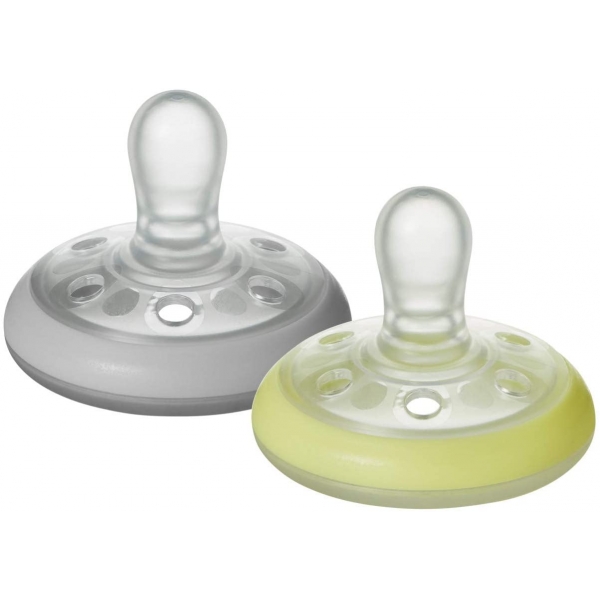 Lot de 2 sucettes nuit Closer to Nature forme naturelle 6-18 mois
