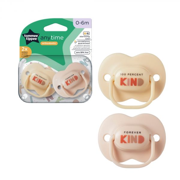 Lot de 2 sucettes Anytime 0-6m (coloris aléatoire)
