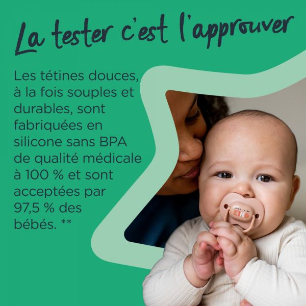 Lot de 2 sucettes Anytime 0-6m (coloris aléatoire)
