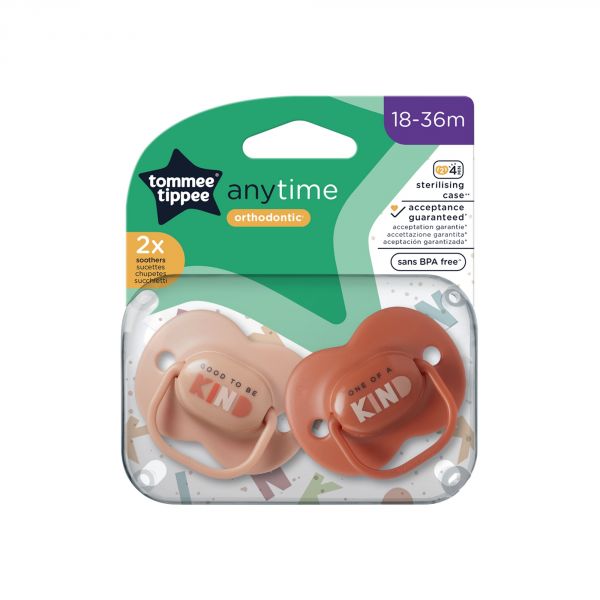 Lot de 2 sucettes Anytime 18-36 mois (coloris aléatoire)