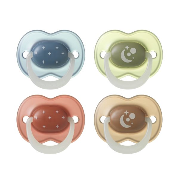 Lot de 4 sucettes nuit phosphorescentes 6-18 mois