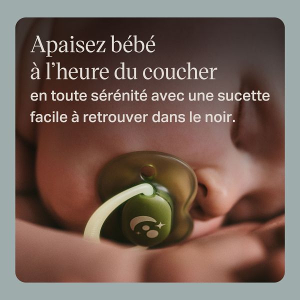 Lot de 4 sucettes nuit phosphorescentes 6-18 mois