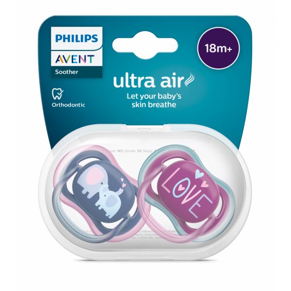 Lot de 2 sucettes Ultra Air 18 mois et + Coloris mixtes SCF349/19