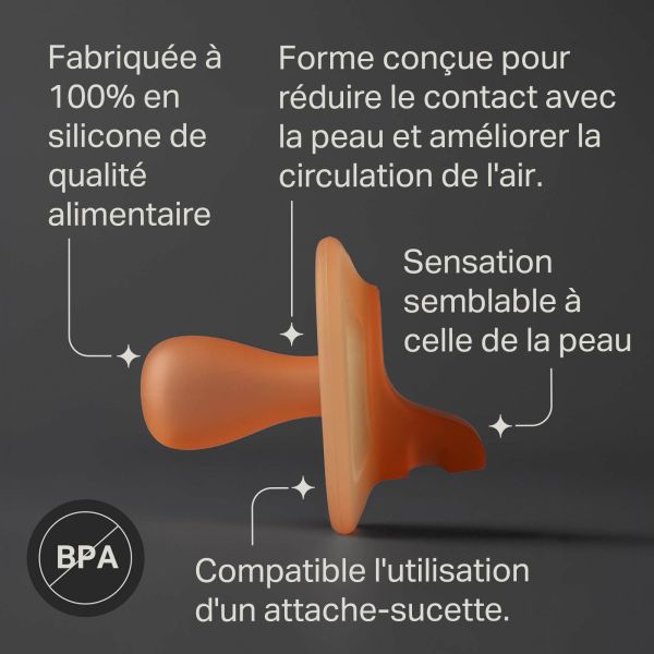 Lot de 4 sucettes ultra-légère toujours en place jour & nuit 6-18 mois