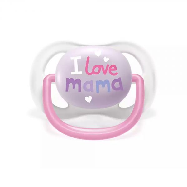 Lot de 2 sucettes Ultra Air 0/6 mois I love mama