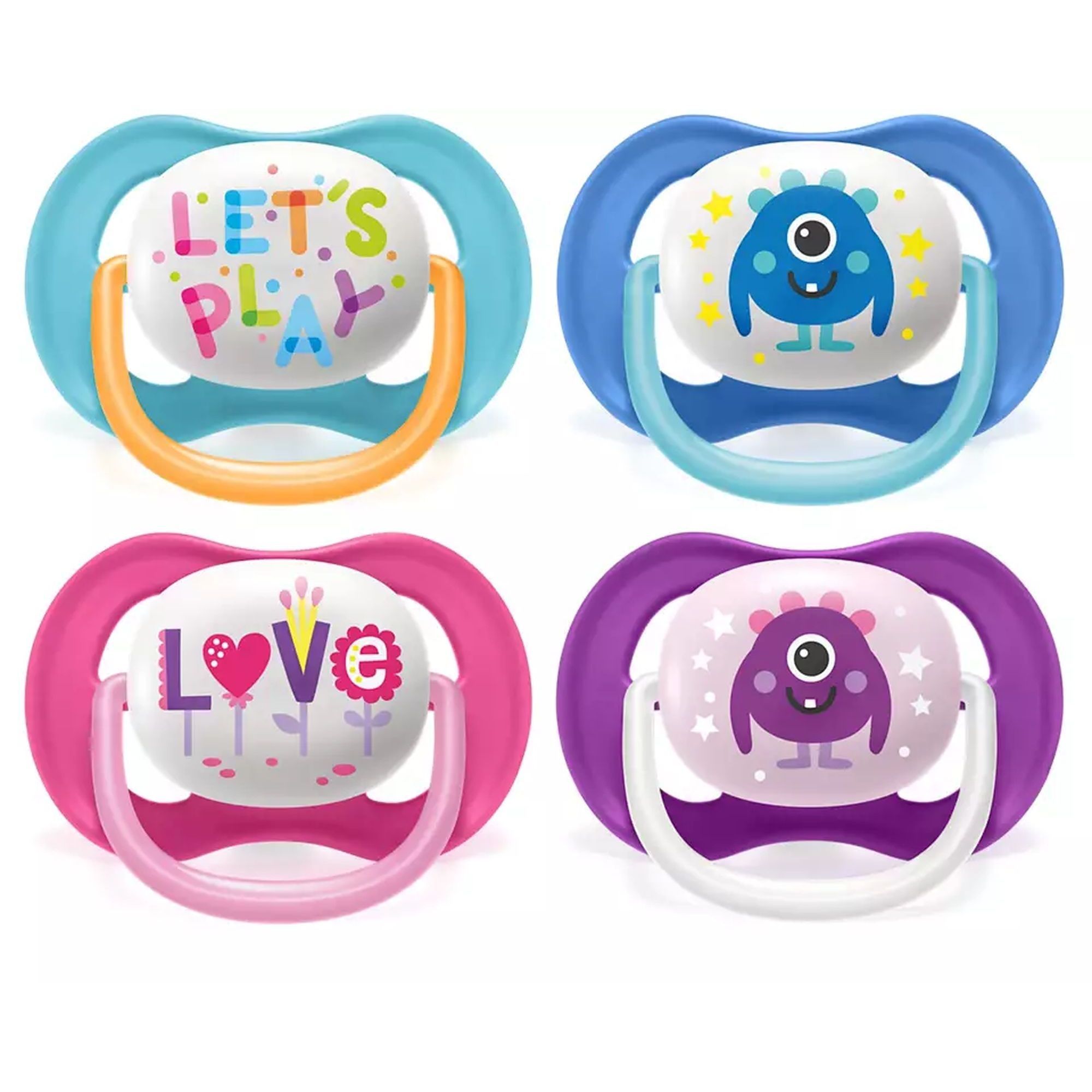 Lot de 2 sucettes Ultra Air 6/18 mois let's play ou love - Made in Bébé