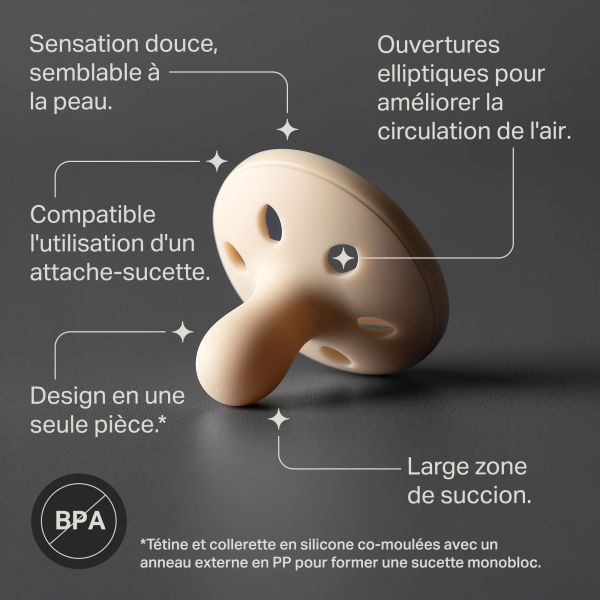 Lot de 4 sucettes imitant le sein maternel 6-18 mois