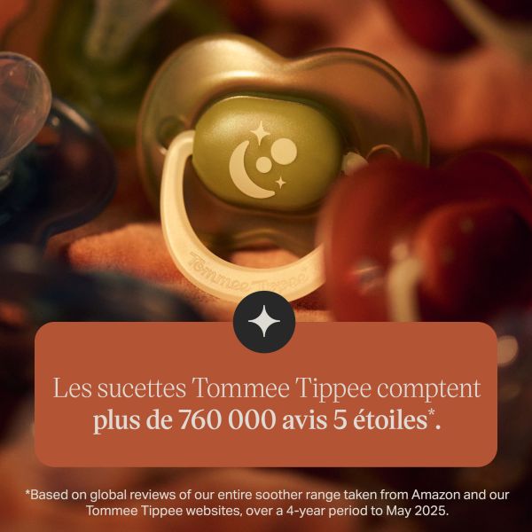 Lot de 4 sucettes nuit phosphorescentes 0-6 mois