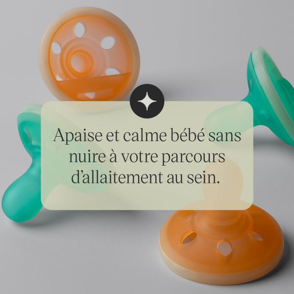 Lot de 4 sucettes silicone bébé 0-6 mois phosphorescentes