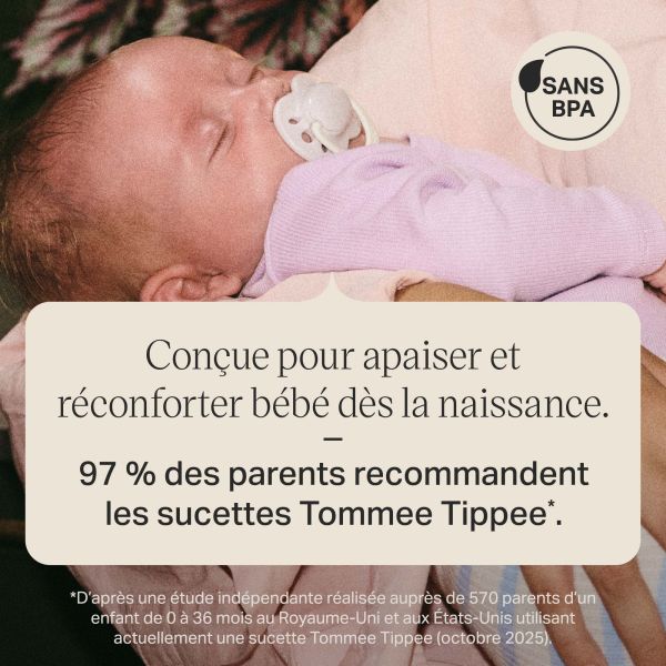 Lot de 4 sucettes bébé 0-2 mois silicone