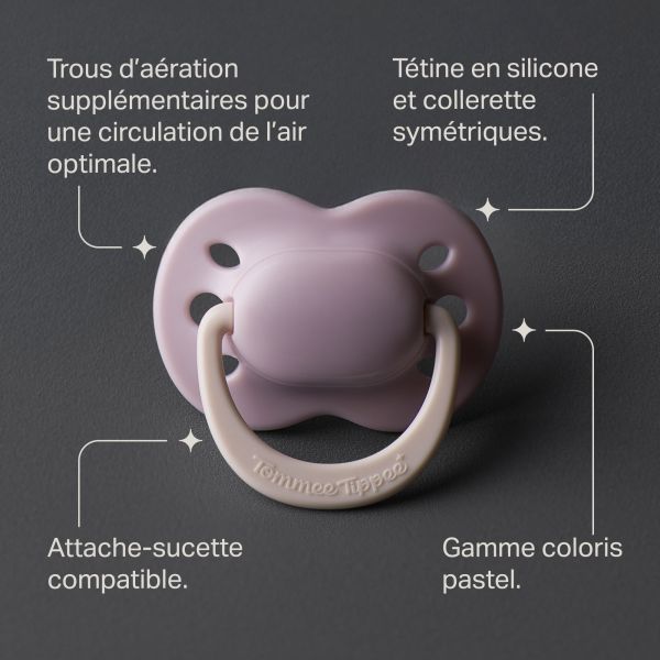 Lot de 4 sucettes bébé 0-2 mois silicone