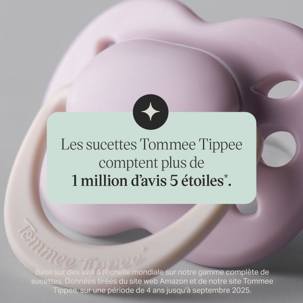 Lot de 4 sucettes bébé 0-2 mois silicone