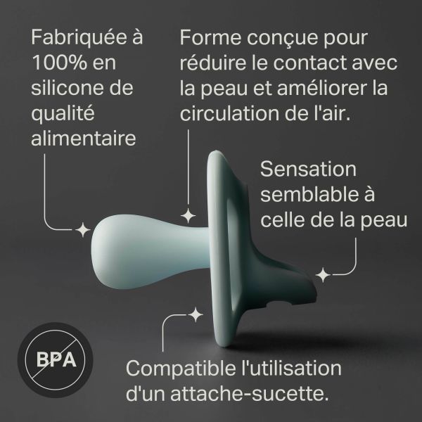 Lot de 4 sucettes ultra-légère toujours en place 0-6 mois