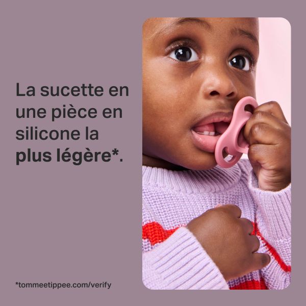 Lot de 4 sucettes ultra-légère toujours en place 0-6 mois