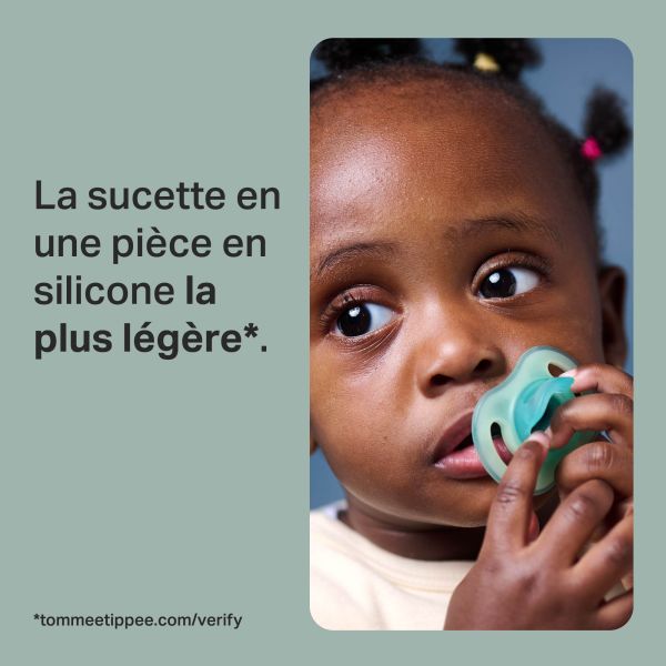 Lot de 4 sucettes ultra-légère toujours en place jour & nuit 0-6 mois