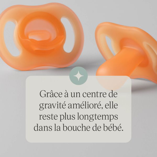 Lot de 4 sucettes ultra-légère toujours en place jour & nuit 0-6 mois