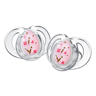 2 sucettes pure déco 9-18 Rose