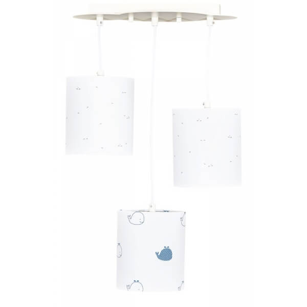 Suspension lumineuse trio Blue Baleine