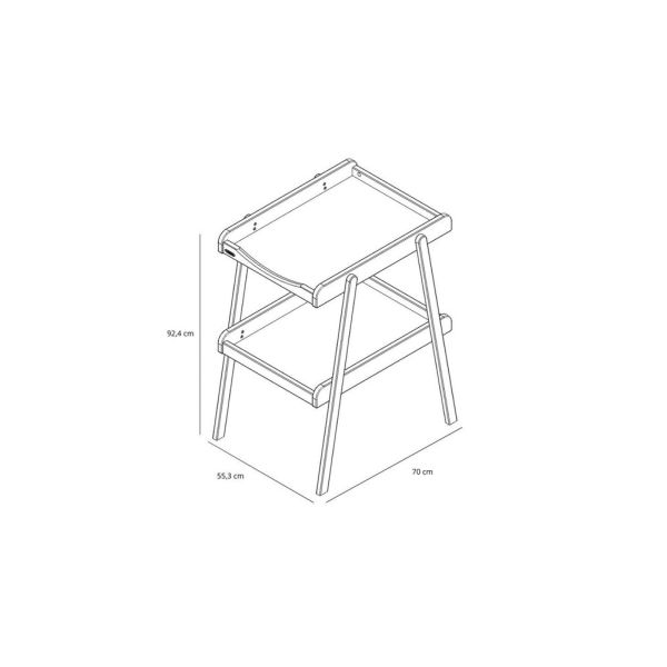 Table à langer avec 2 plateaux Léna Hybride anthracite