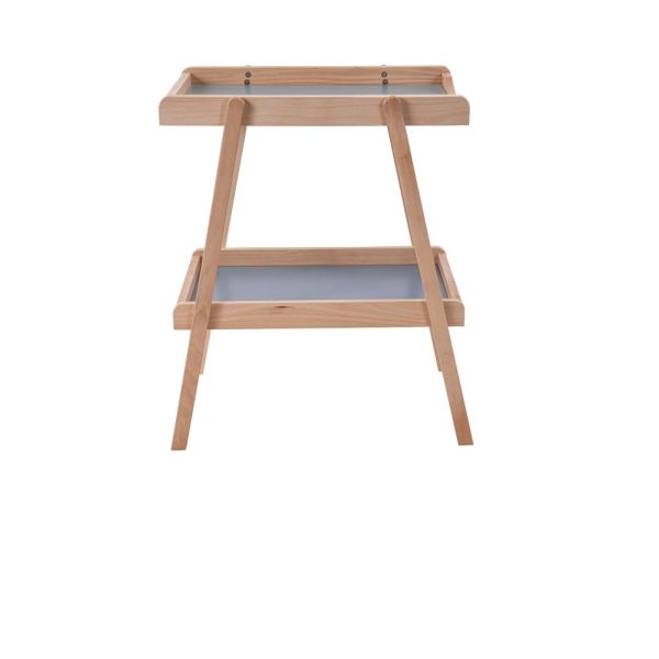 Table à langer avec 2 plateaux Léna Hybride bleu gris