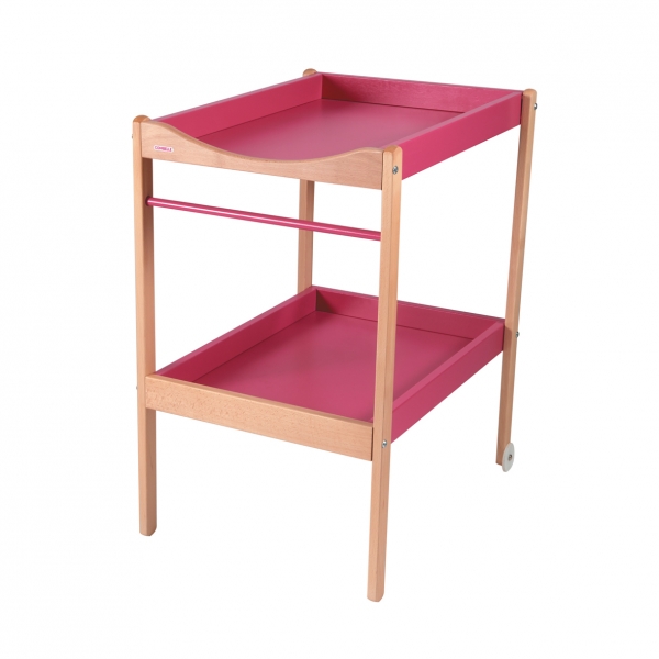 Table à langer bois Alice Hybride fuchsia