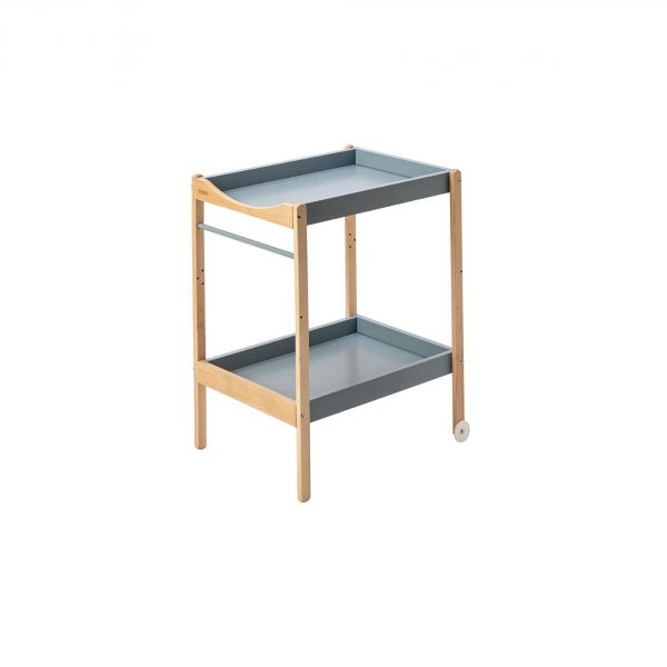 Table à langer avec 2 plateaux Margot Hybride bleu gris