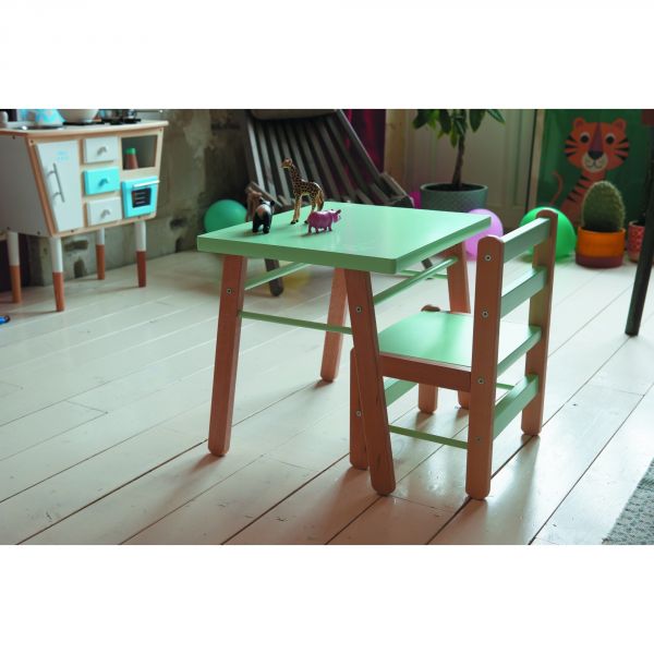 Petite table enfant Gabriel Hybride bleu gris