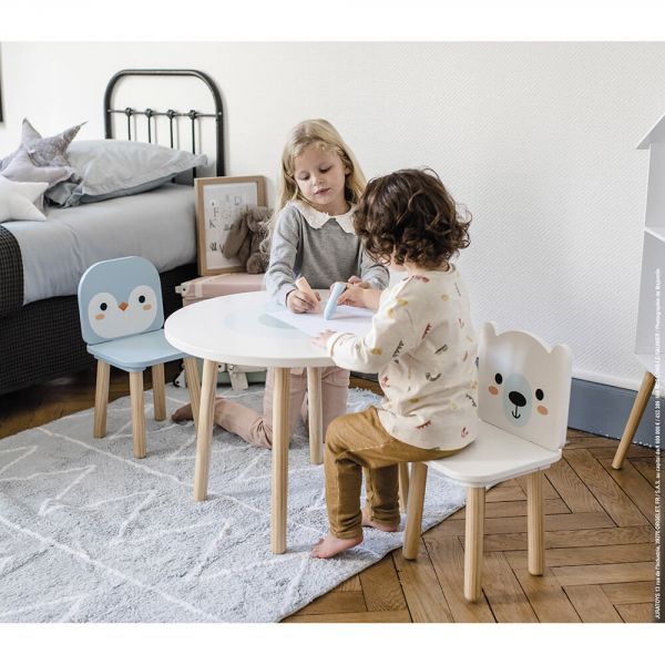 Table et chaises en bois enfant banquise